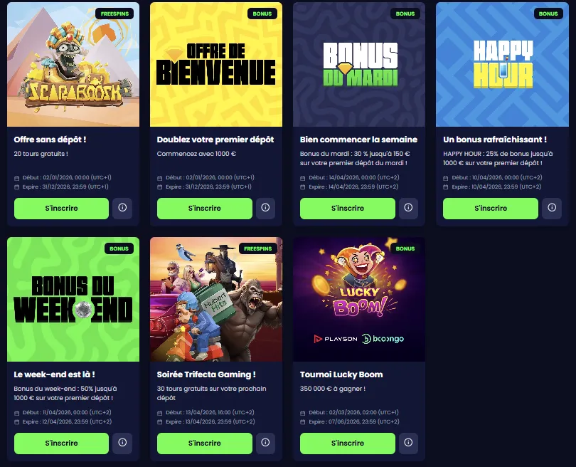 Promotions et Bonus Pampago Casino